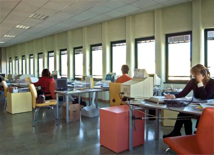 L’Ufficio Commerciale nei nuovi spazi dello stabilimento di Grugliasco nel 2001